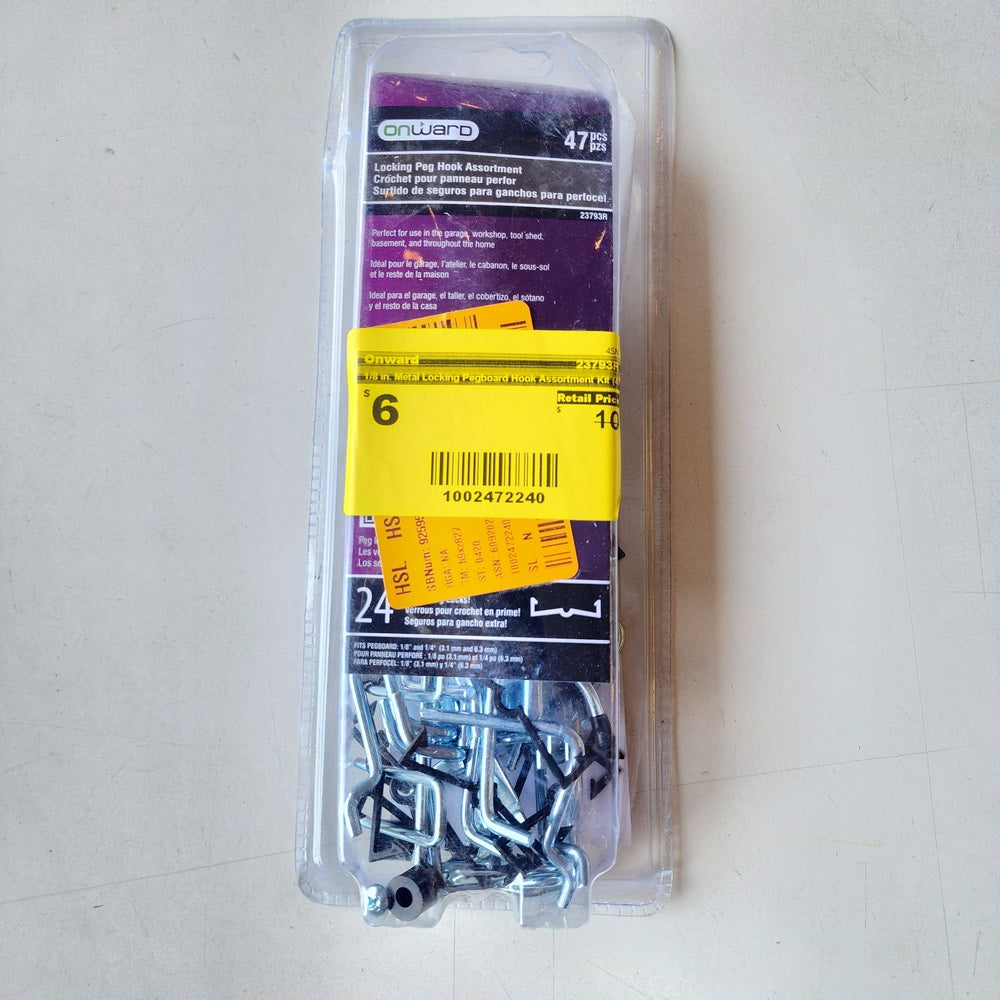 1/8 in. Metal Locking Pegboard Hook Assortment Kit (47-Pack) (23793R) 1/8 in. Metal Locking Pegboard Hook Assortment Kit (47-Pack) (23793R)